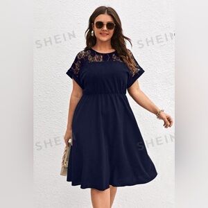 NWOT Contrast Lace A-line Dress (14)